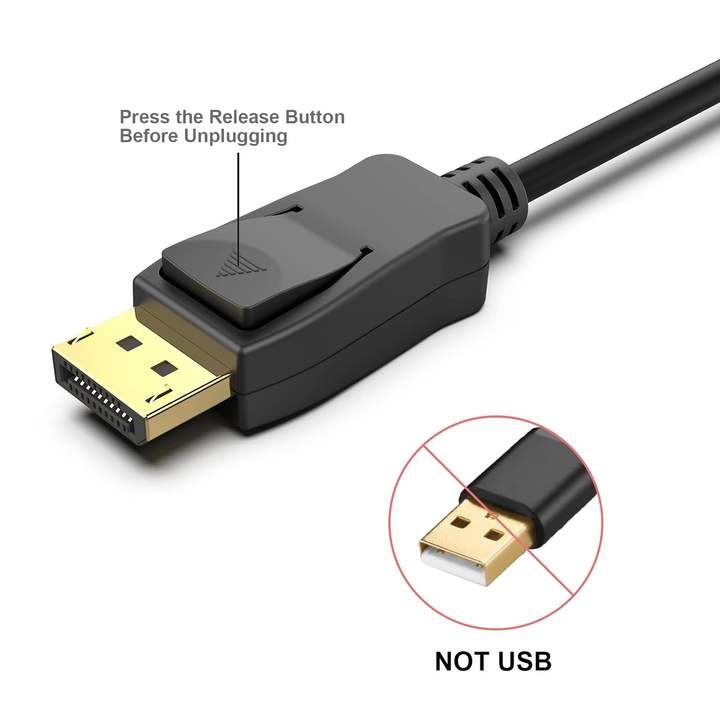 DisplayPort to DisplayPort 1.8 Meter Cable, BENFEI DP to DP Male to Male Cable Gold-Plated Cord, Supports 4K@60Hz, 2K@144Hz China Production Hub