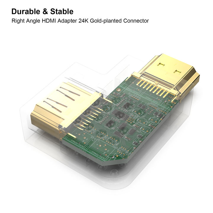 BENFEI  24K Gold Plated Right Angle 90 Degree HDMI Adapter Male to Female Right Angle 90 Degree 2 Pack. Wholesale B2B Pricing Pricing