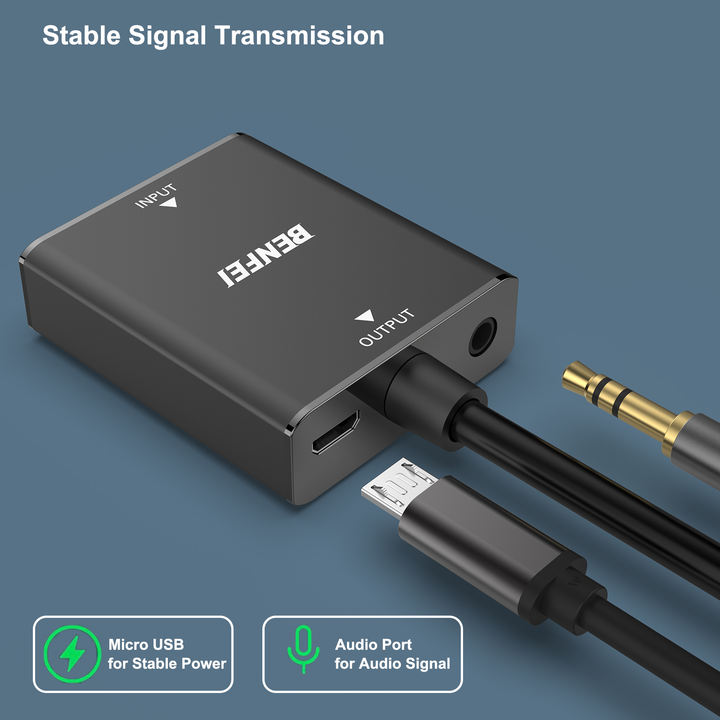 BENFEI HDMI to VGA, Uni-Directional HDMI Computer to VGA Monitor Adapter (Female to Male) with 3.5mm Audio Jack China Wholesale Factory Outlet