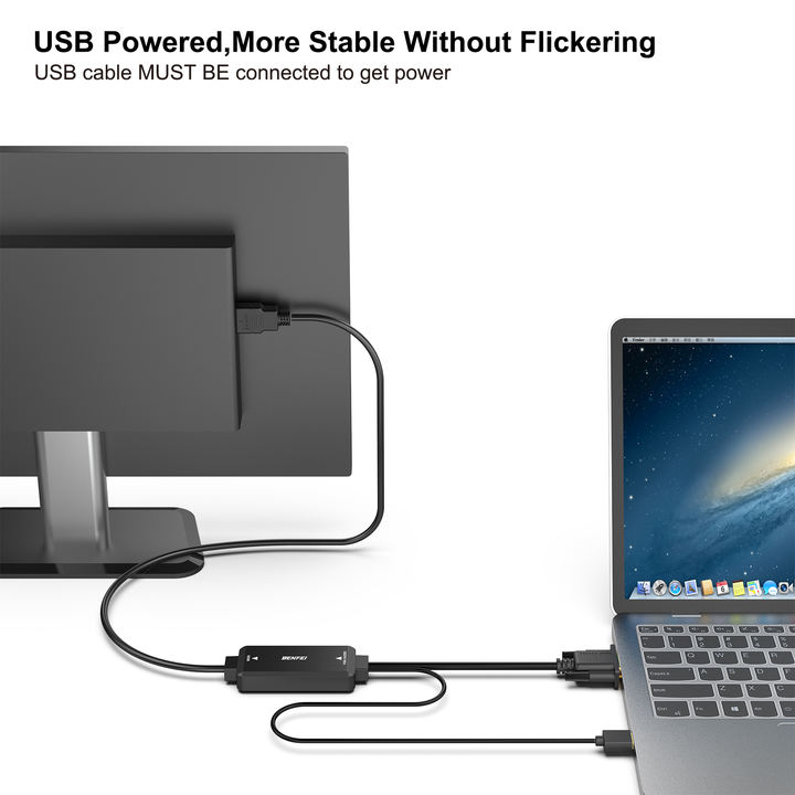 BENFEI VGA to HDMI Cable with Audio 1.8 Meter 1080P Cable from VGA Computer Laptop to HDMI Monitor TV Not Bidirectional Factory Wholesale Excellence