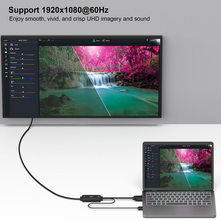 BENFEI VGA to HDMI Cable with Audio 1.8 Meter 1080P Cable from VGA Computer Laptop to HDMI Monitor TV Not Bidirectional Factory Wholesale Excellence