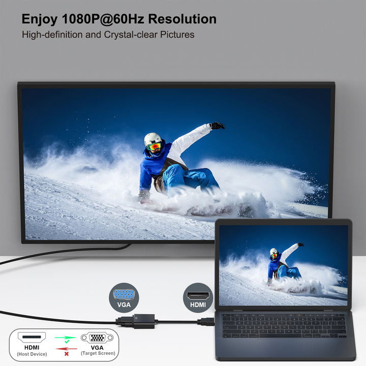 Customize Gold Plated HDMI to VGA Adapter HDMI Video Cable 1080P HDMI Male to VGA Female Converter for PC Laptop Tablet HDTV Bulk Pricing