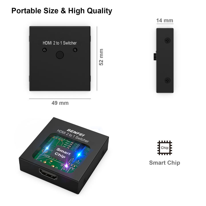 Customize HDMI Switch 4K@60Hz, Bi-Directional HDMI Switcher 2 Input 1 Output, 1 Input 2 Output, Supports 4K 3D HD 1080P Large Order Wholesale Export