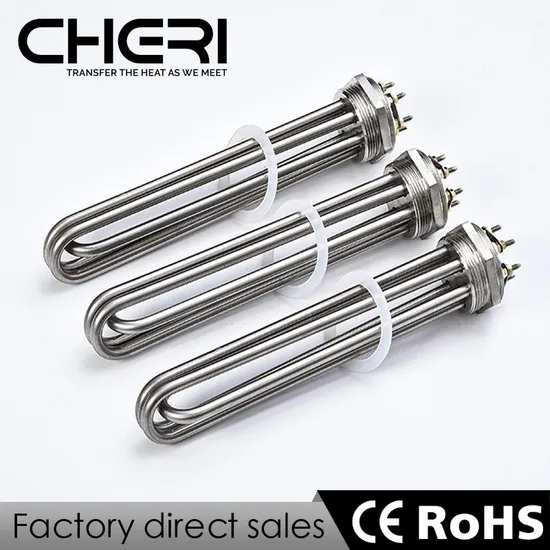 110V 220V Stainless Steel Electric Tubular Flange Immersion Rod Water Heater