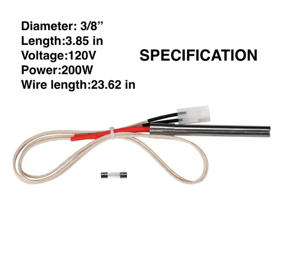 120V200W Traeger Pit Boss Stainless Steel Single Head Cartridge Heater Igniter for Smokeless Barbecue Oven