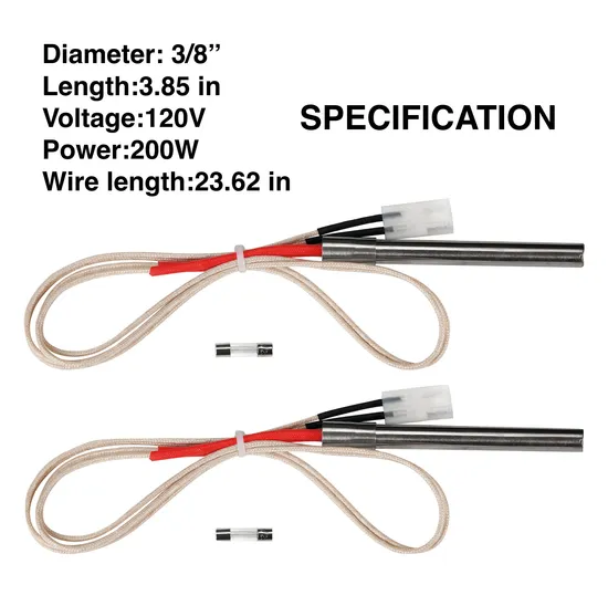 120V200W Traeger Pit Boss Stainless Steel Single Head Cartridge Heater Igniter for Smokeless Barbecue Oven