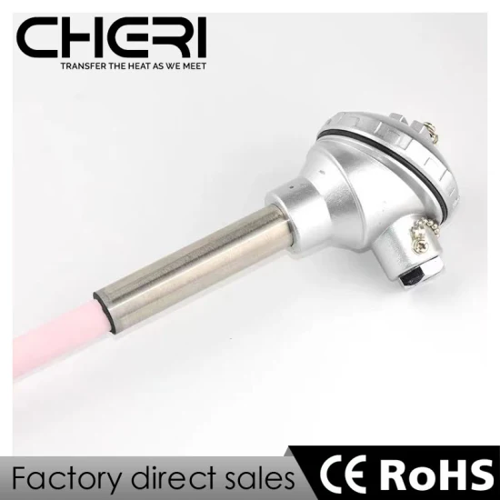 Assembly Thermocouple with Ceramic Protection Tube Typically Used in High Temperature Processes in Furnaces in The Ceramic Industry, Glassmaking, Foundry