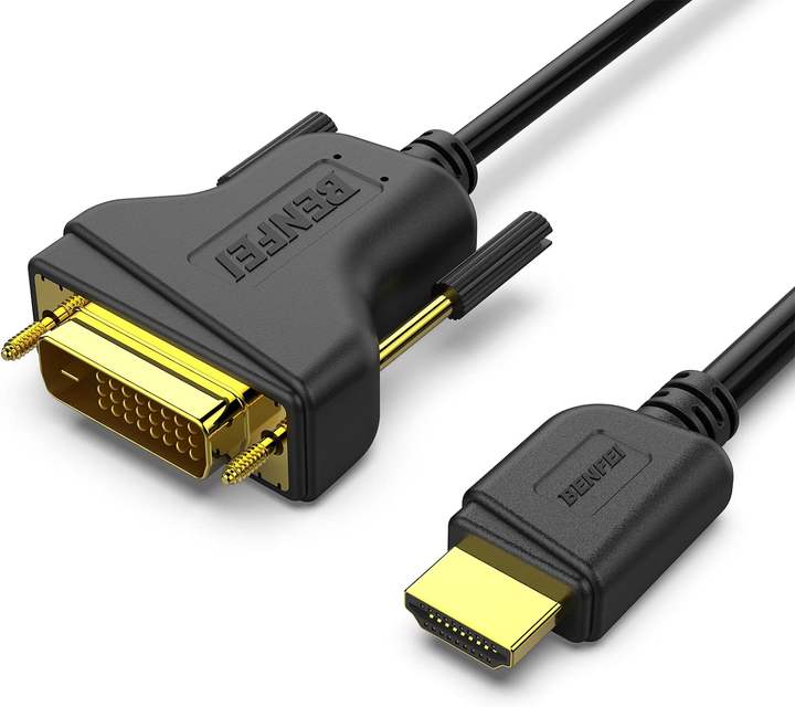 BENFEI HDMI to DVI, Bi Directional DVI-D 24+1 Male to HDMI Male High Speed Adapter Cable Support 1080P Full HD