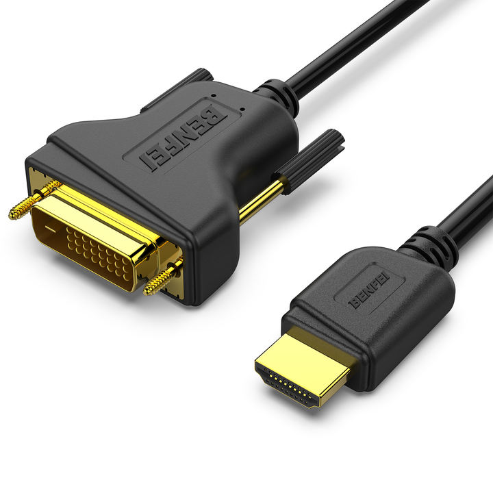 HDMI to DVI 3 Meter, Bi Directional DVI-D 24+1 Male to HDMI Male High Speed Adapter Cable Support 1080P Full HD