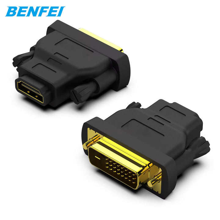 Customize  DVI to HDMI, Bidirectional DVI (DVI-D) to HDMI Male to Female Adapter with Gold-Plated Cord 2 Pack