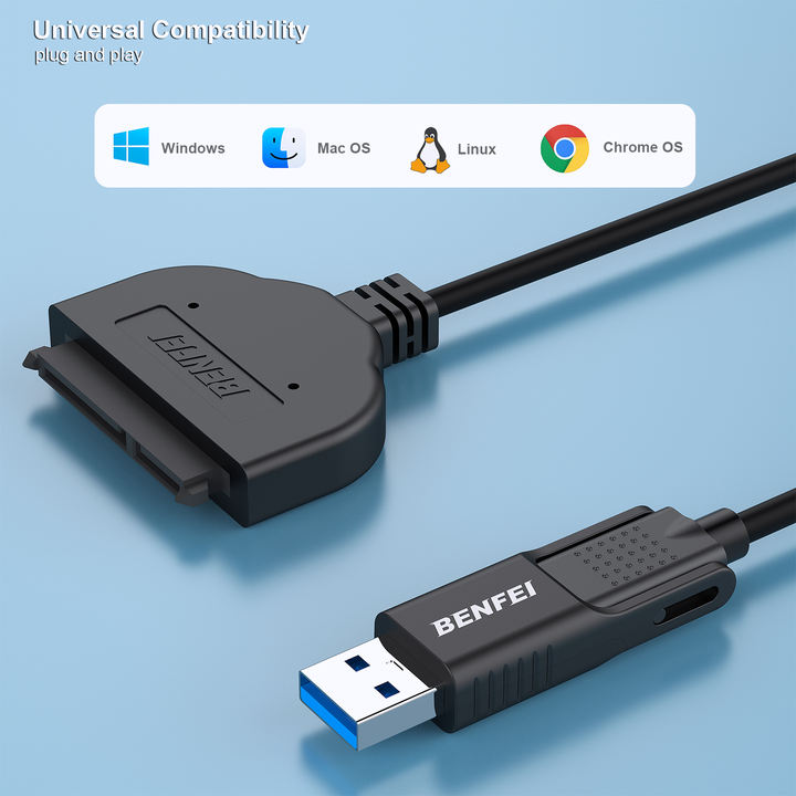 BENFEI SATA to USB Adapter Cable, USB 3.0/USB C to SATA III Hard Driver Adapter Compatible for 2.5 inch HDD and SSD Wholesale Manufacturer