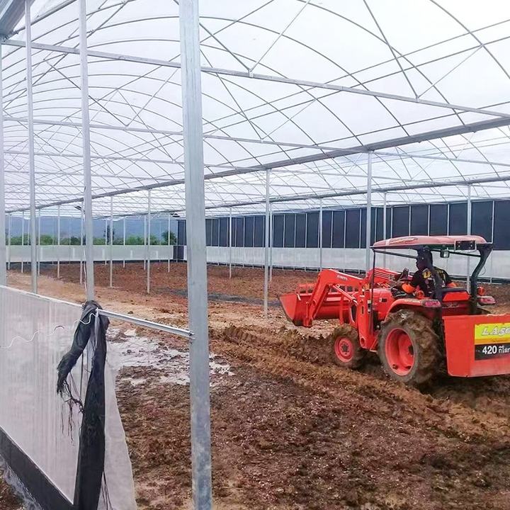 Agricultural Inside Shading System Polytunnel Greenhouse Plastic Houses Light Deprivation Greenhouse With Black Out Curtain