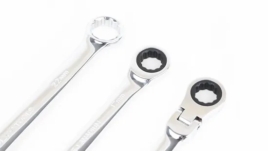 Mirror Finish 17mm Ratchet Combination Wrench Flexible Head, Factory Price