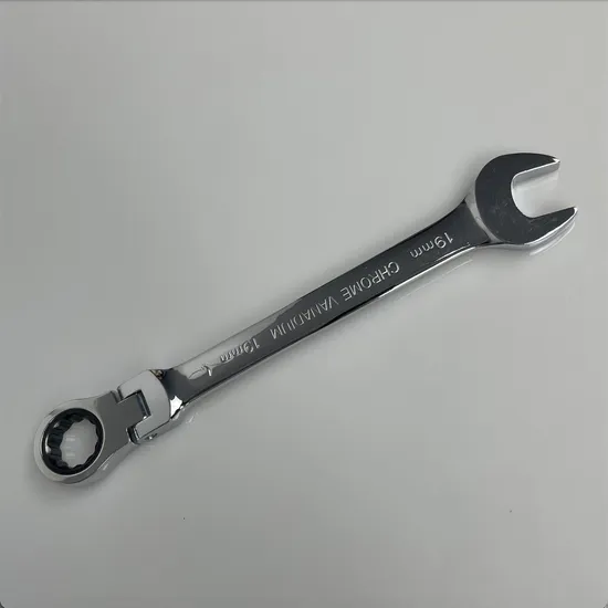 Mirror Finish 19mm Ratchet Wrench Combination Wrench Flexible Head, Factory Price