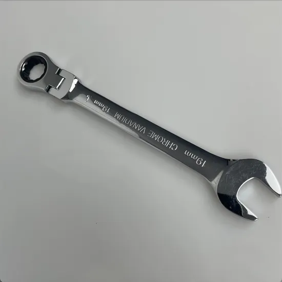 Mirror Finish 19mm Ratchet Wrench Combination Wrench Flexible Head, Factory Price