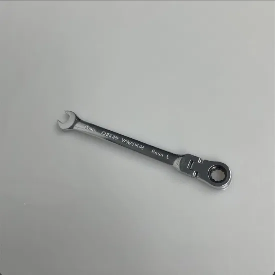 Mirror Finish Flexible Head 8mm Ratchet Combination Wrench, Factory Price