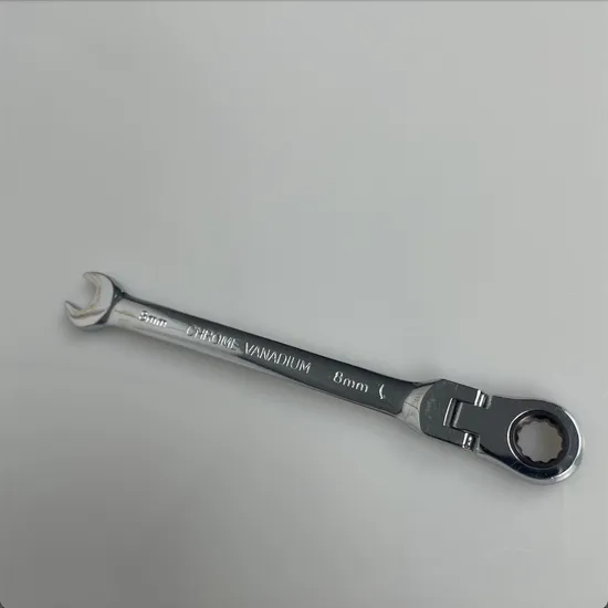 Mirror Finish Flexible Head 8mm Ratchet Combination Wrench, Factory Price