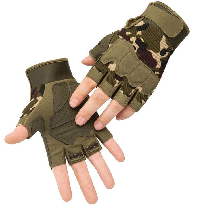 Anti-cut Hard Knuckle Half-fingers Gloves Outdoor Hunting Shooting Outdoor Riding Fitness Hiking Protective Gloves