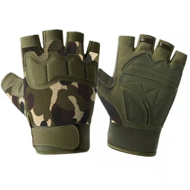 Anti-cut Hard Knuckle Half-fingers Gloves Outdoor Hunting Shooting Outdoor Riding Fitness Hiking Protective Gloves