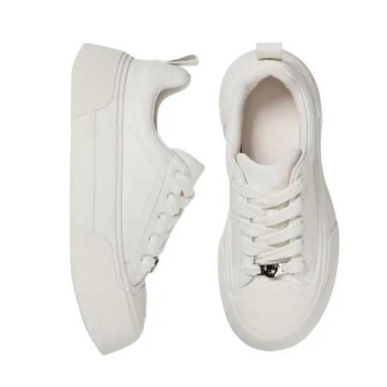 2024 Summer Fashion Sneakers, Thick-Soled Genuine Leather Sports and Casual Shoes for Women, White Shoes