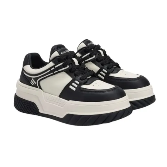 New Fashion Thick-Soled Sneakers for Height Increase Black and White Panda Sneakers for Women