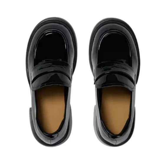 New Fashionable Thick-Soled Height-Increasing Loafers Genuine Leather Small Leather Shoes for Women