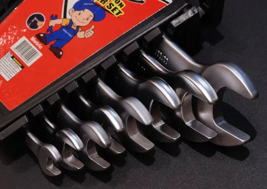 10 PCS Combination Wrench/Open-Ring Spanner with Rack Organizer