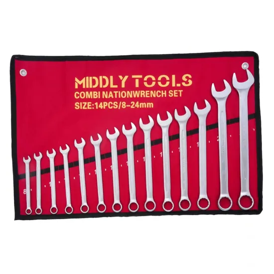 14PCS Combination Wrench with Roll up Pouch