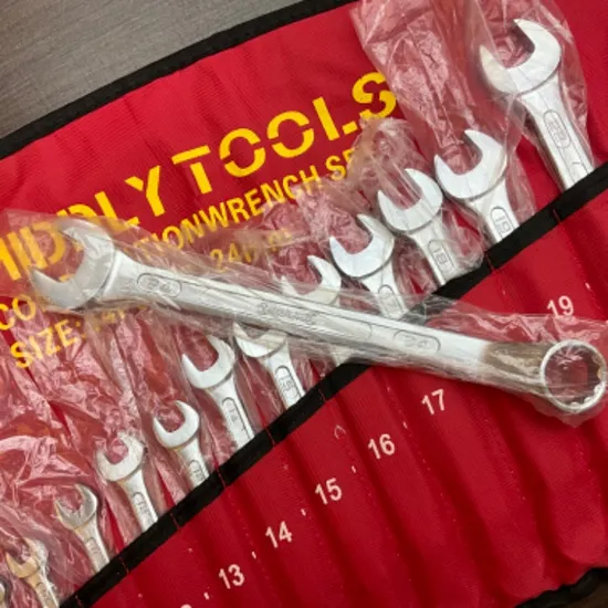 14PCS New Combination Wrench Set with Roll up Pouch