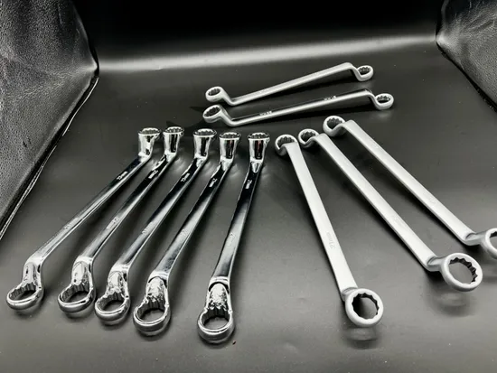 75-Degree Deep Offset Double Box-End Wrench, Deep Offset Ring Spanner, Cr-V