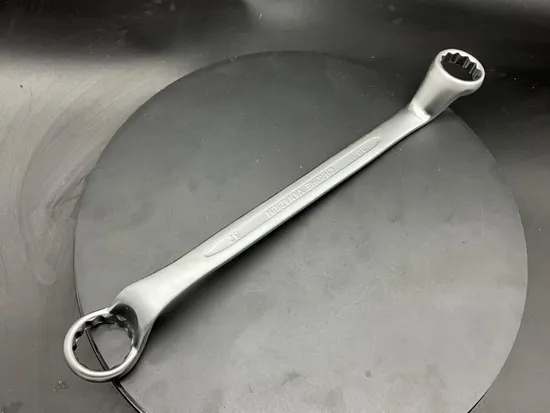 75-Degree Deep Offset, 30-32mm Double Box-End Wrench/Spanner with Concave Bar, Matt Finish