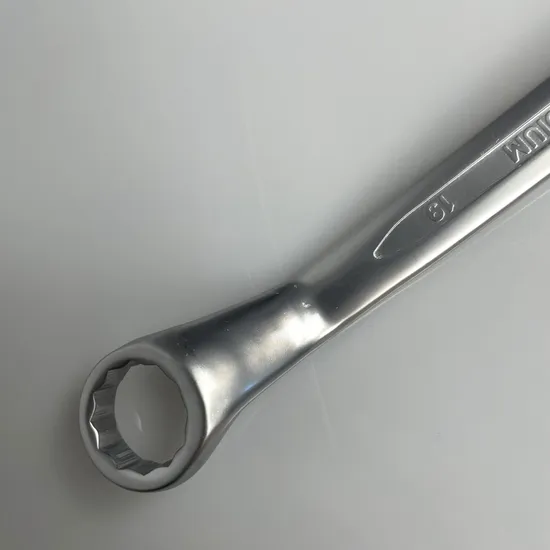 Box-End Wrench/Ring Spanner, Matt Finish 17-19mm Cr-V, Concave Bar, Factory Price