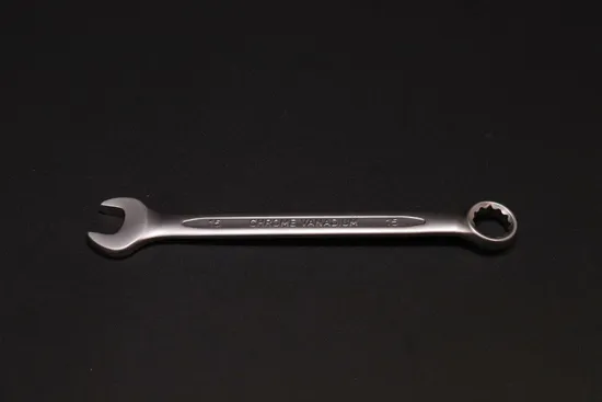 Combination Wrench/Open-Ring Spanner with Concave Bar Pattern, 15mm, Matt, Factory Price