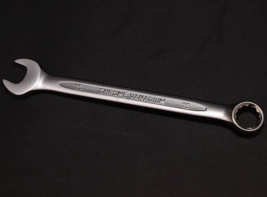 Combination Wrench/Open-Ring Spanner with Concave Bar Pattern, 19/32inch, Matt, Factory Price