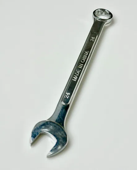 Combination Wrench/Open-Ring Spanner with Convex Bar Mirror Finish 24mm, Factory Price