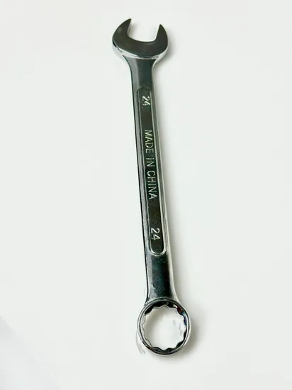 Combination Wrench/Open-Ring Spanner with Convex Bar Mirror Finish 24mm, Factory Price