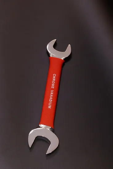 Double-Open-End Wrench with Insulated Grip, Rubber Piped Open Spanner, Mirror, 30-32mm