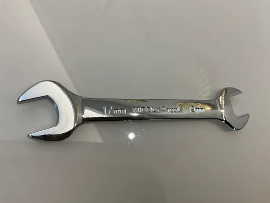 Double Open-End Wrench/Open Spanner, Mirror Finish, 17-19mm, Cr-V