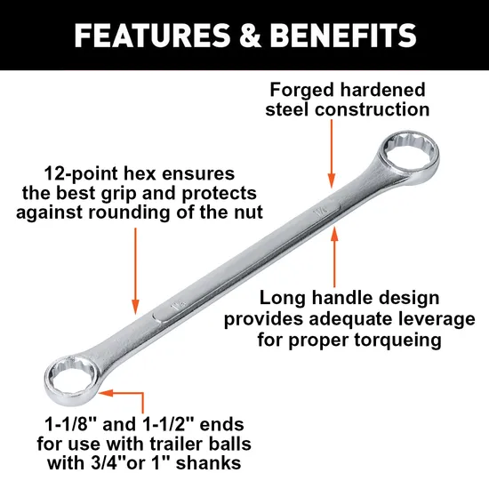 Heavy Duty Forging Hitch Ball Wrench, Hardware, Handtool, Tool, Ring Spanner