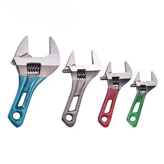 Hot Sale 6inch Colours Short Handle Adjustable Wrench Large Opening Hand Tools