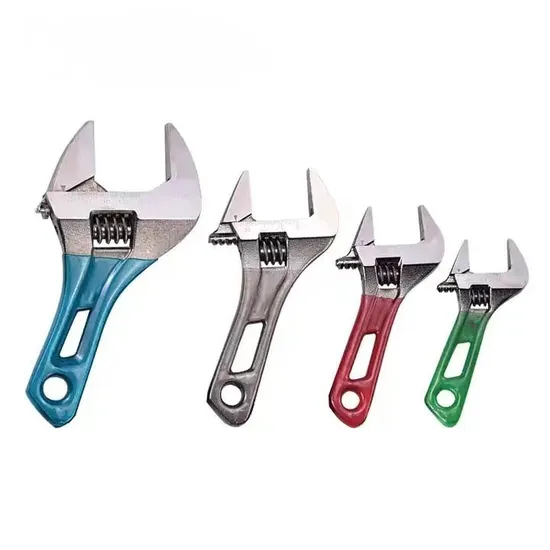 Hot Sale 8inch Colours Short Handle Adjustable Wrench Large Opening Hand Tools