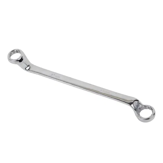 Middly 75-Degree Deep Offset Box-End Wrench/Ring Spanner, Mirror Finish 19-22mm Cr-V