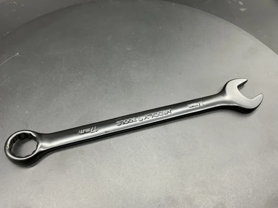 Middly Combination Wrench/Open-Ring Spanner, Black Finish 17mm Cr-V