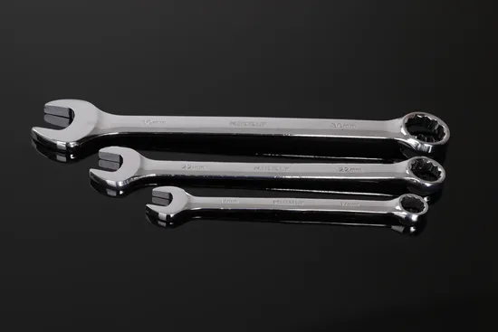 Middly Combination Wrench/Open-Ring Spanner, Mirror Finish 10mm Cr-V