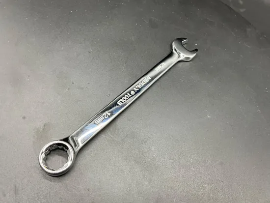 Middly Combination Wrench/Open-Ring Spanner, Mirror Finish 12mm Cr-V