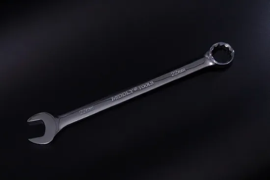 Middly Combination Wrench/Open-Ring Spanner, Mirror Finish 12mm Cr-V