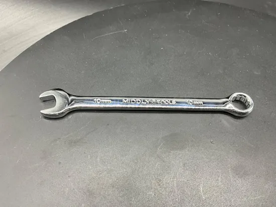 Middly Combination Wrench/Open-Ring Spanner, Mirror Finish 25/64inch Cr-V