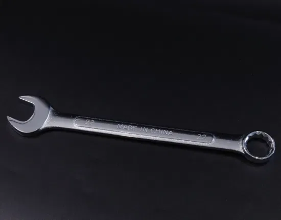 Middly Combination Wrench/Open-Ring Spanner with Convex Bar, Mirror Finish, 22mm