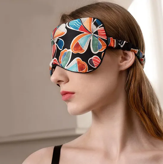 Custom Design 100% Mulberry Silk Eyemask Luxury with Logo