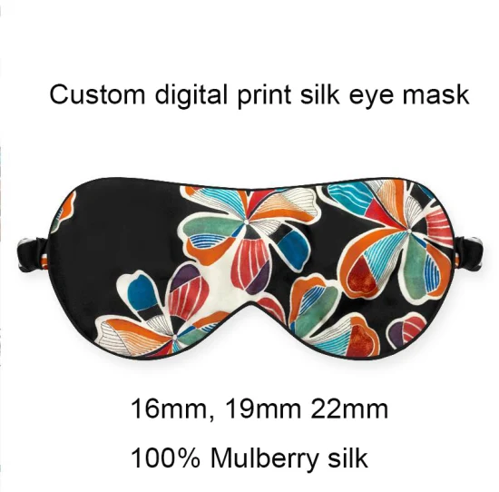 Custom Design 100% Mulberry Silk Eyemask Luxury with Logo